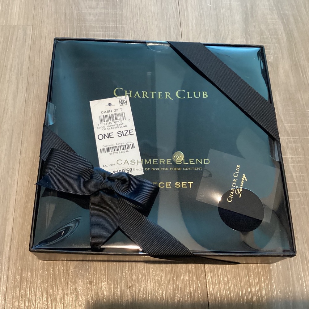 Charter Club Cashmere Sleep Mask + Socks Boxed